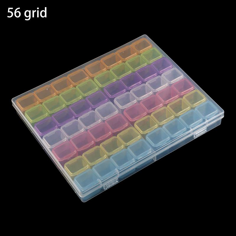 

28/56 сеток, ящик для хранения ювелирных изделий с бриллиантами своими руками, прозрачные сетки, инструменты для дизайна ногтей, футляр для хранения бусин, органайзер as the picture