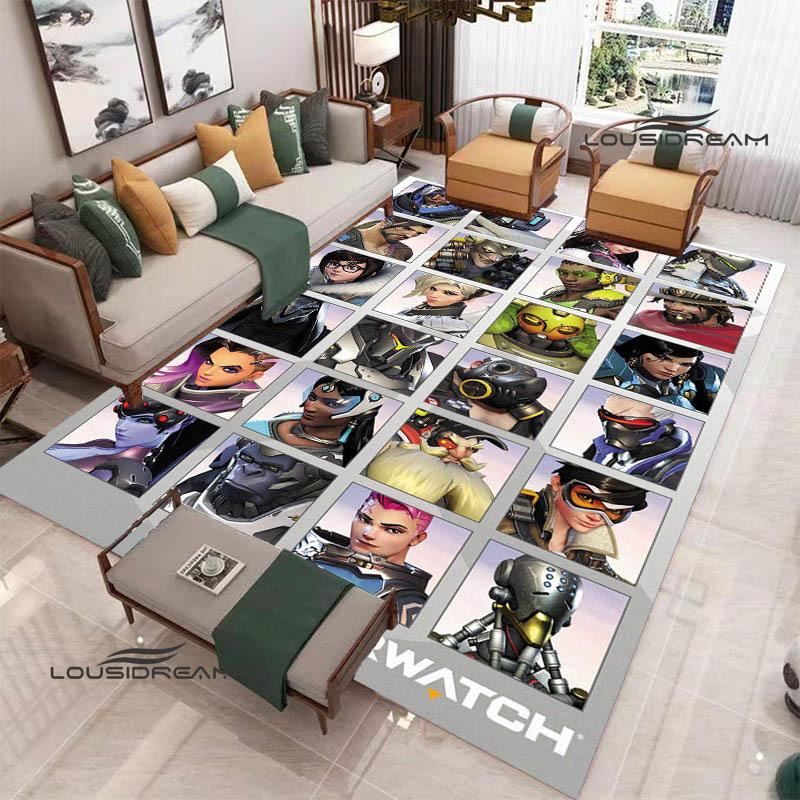 2026 Game Overwatch Printed Carpet Game Room Bedroom Non -slip Carpet Photography Prop Kawaii Rug Area Rug Birthday Gift