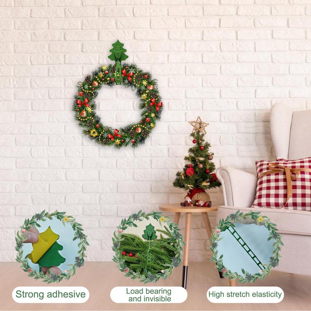 Christmas Decoration Garland Hanger Front Door Christmas Wreath Silicone Hanger Hook Garland Organizer Ties For Wreath