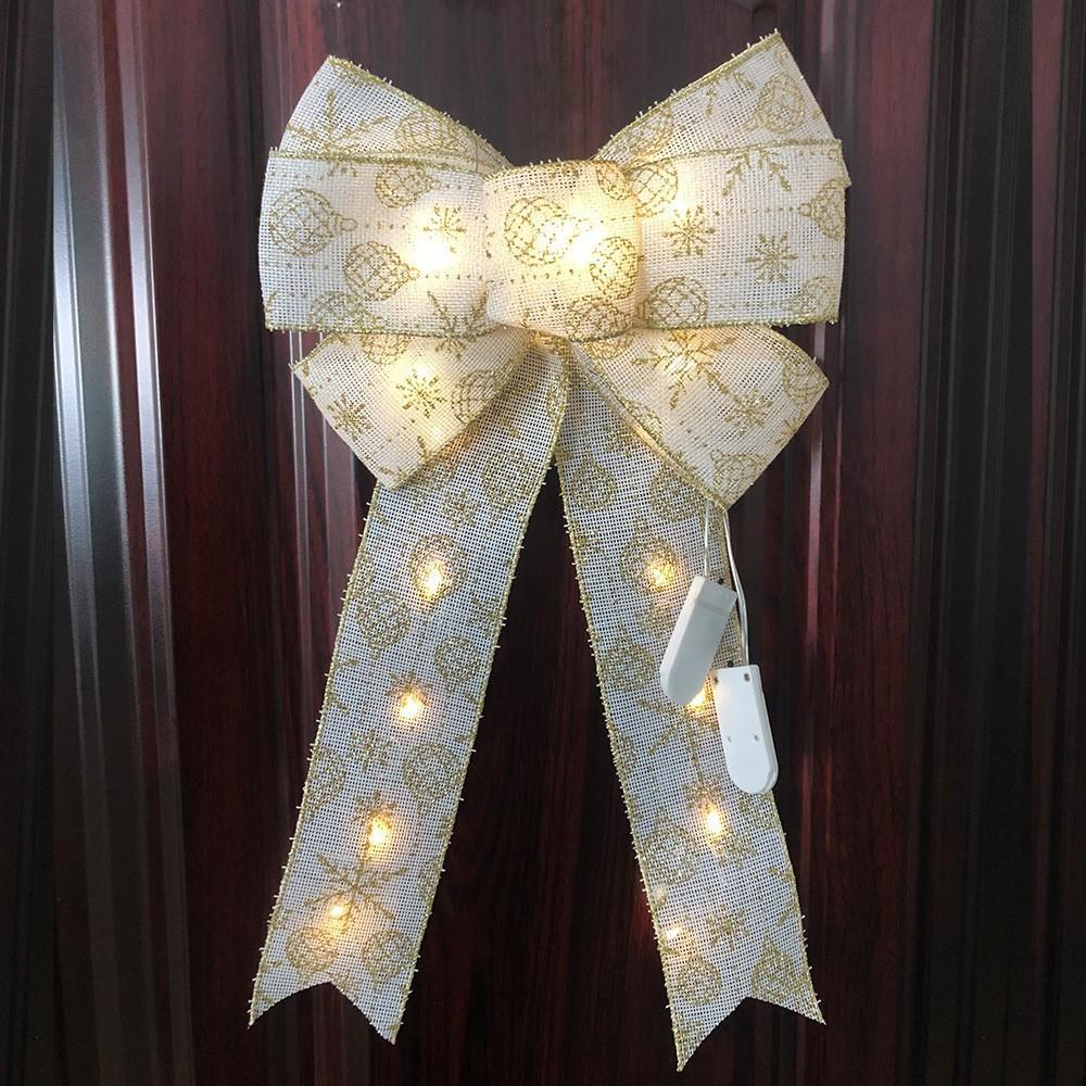 Red Led Charming Butterfly Bow Decoration For Christmas Tree And Door Festivities