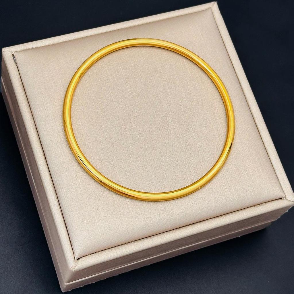 Elegant Ethnic Gold Titanium Steel Bangle for Women - Non-Fading and Timeless Design