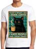 That's What I Do T Shirt I Drink Coffee I Hate People And I Know Things Black Cat Retro Gift Tee T Shirt 2784