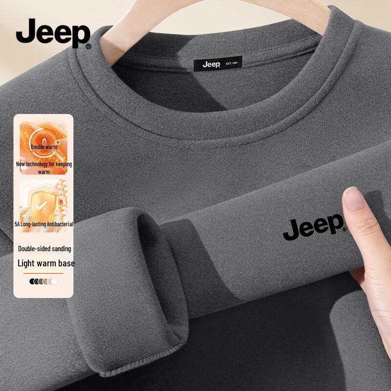 JEEP Men s Fleece-Lined Thermal Long Sleeve T-shirt 3XL