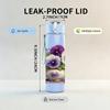1PC Purple Pansy Flower Vase 750ml Color Plastic Sports Water Bottle Leakproof Flip Straw Lid For Sports Office Home Use