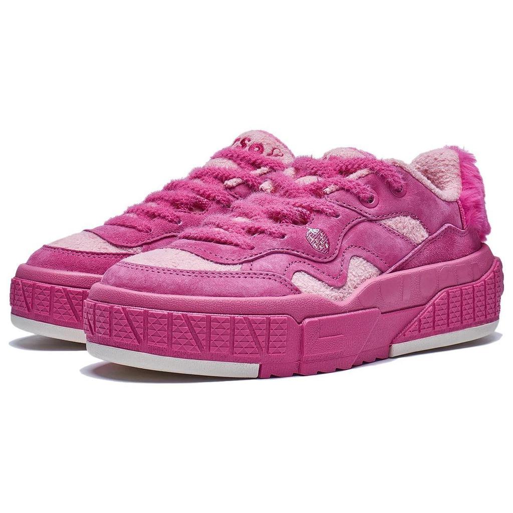 Li Ning Disney Strawberry Bear X  001 Unblock Classic Cushioning Breathable Warm Low-Top Casual Shoes Women Sneakers Pink AGCT218-5