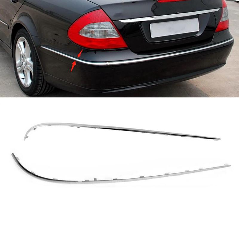 2Pcs Chrome Rear Bumper Molding Trim