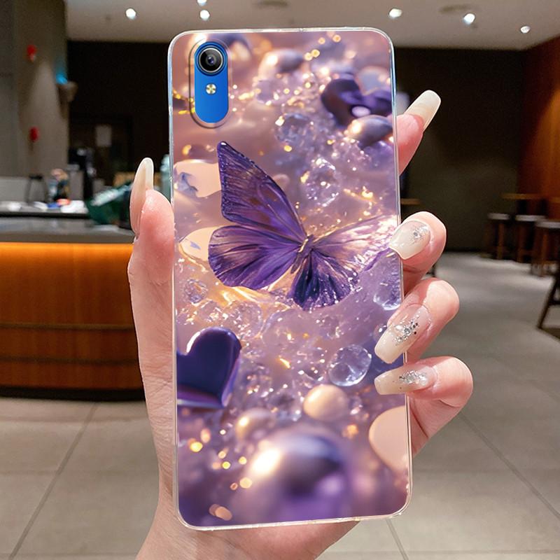 Para Vivo 2015 / Y91C / Y1S / 1820 Carcasa Transparente Nuevo Diseño Flor Silicona Suave Funda Parachoques Para VIVO Y91C/1820 TPU Funda para Teléfono