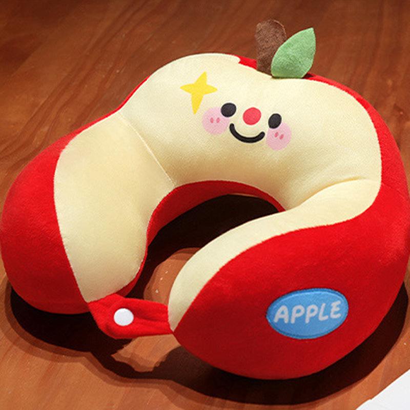 Cartoon Soft Apple U-Shaped Pillow Office Lunch Break Nap Pillow Girls Plane Travel Portable Neck Pillow