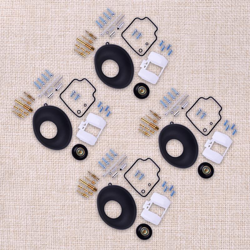 4 Sets Motorcycle Carburetor Carb Repair Float Air Cut-off Valve Diaphragm Kit Fit for Honda NX650 XR650L
