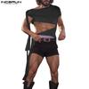Herren Rundhals Ausschnitt Ärmellos Bandage Gedrehtes Cropped Tanktop