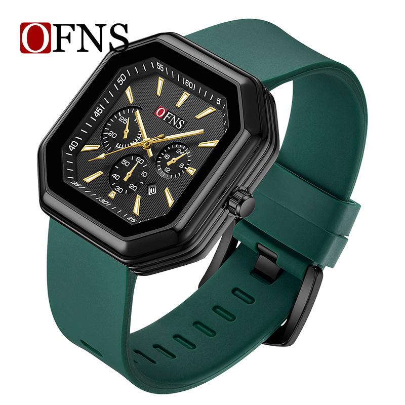 OFNS Octagonal Women s Quartz Watch: Six-Hand, Luminous, Calendar Feature, High-End Waterproof Design.