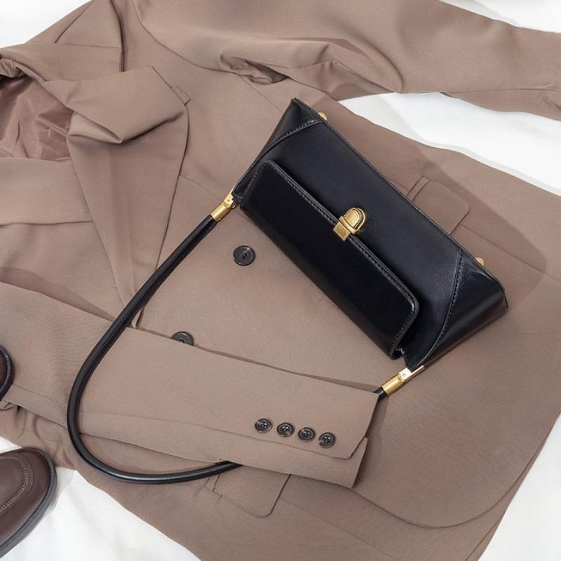 Torebka pod pachę retro niszowy design luksusowy zmysł jednolity kolor na ramię przenośna damska torba zimowa wszechstronna atmosfera