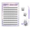 MAYCREATE® 120PCS Self Adhesive Eyelashes, 120Pcs Clear Band Lash Clusters, Natural Pre-Glued Eyelash Clusters, No Glue Needed Press On Invisible B