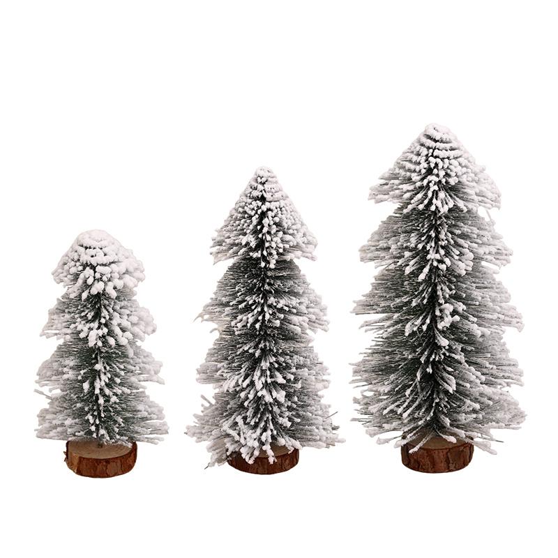 1PC Tabletop Tapered Christmas Tree Ornament Winter-Themed Mini Christmas Tree for Retail