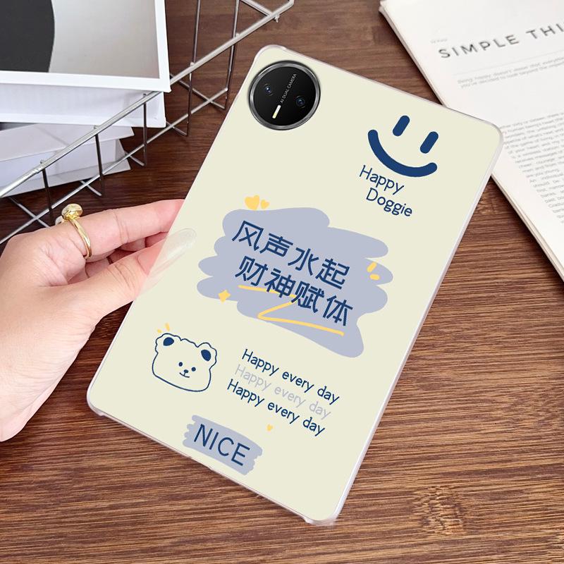 Huawei MatePad Mini Retro Chinese Style Hard Shell Case - Transparent Cartoon Design