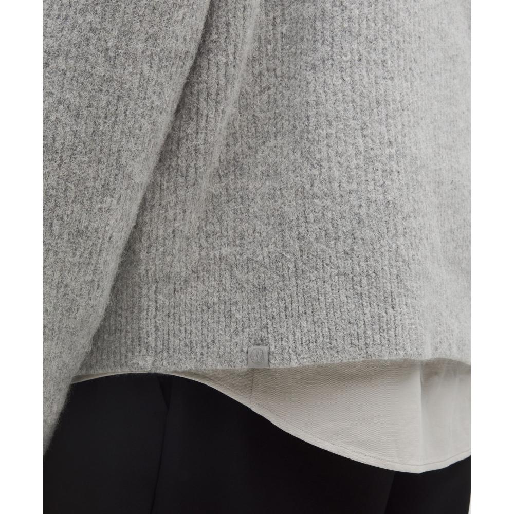 Lululemon Wool Blend Ribbed Sweater Heathered Savier Grey