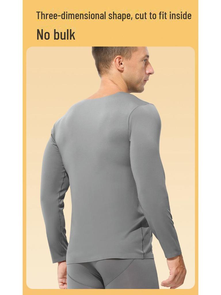 Men's Seamless Thermal Long-Sleeve Shirt for Autumn & Winter