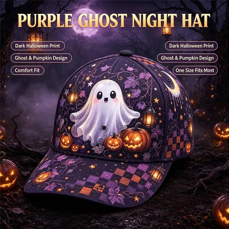 D Hot Sale Halloween Garden Morning Wear Baseball Cap Digital Printing Festival Celebration Pumpkin Cap