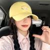 Cat Cute Fashion Embroidery Baseball Cap Women In Soft Yellow Size Adjustable