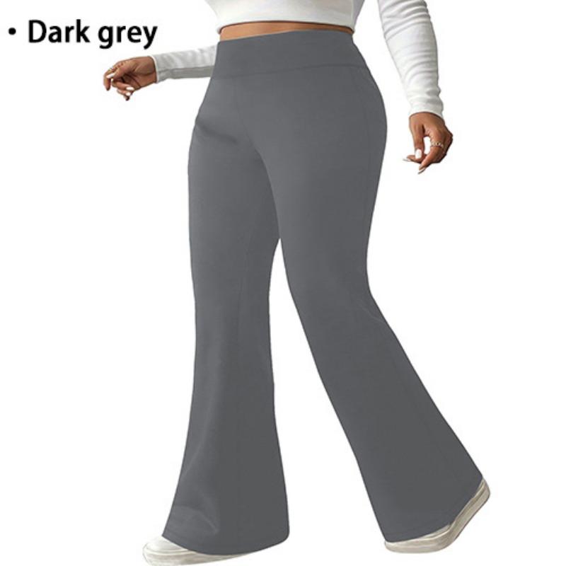 1XL-5XL Plus-Size Yoga Pants with Slightly Flared High-Waisted Slim-Fit Spring/Autumn Bell-Bottom Wide-Leg Yoga Pants