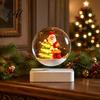 Christmas Sleigh with Warm Lights Magnetic Ornament Floating Claus Levitation Santa Lighted Tree Rotating Holiday Centerpiece for Mantels Base