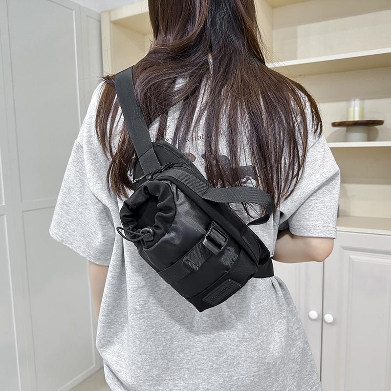 Unisex Crossbody Bag – Korean Minimalist Design Compartment with Water Bottle Holder for Hiking Climbing