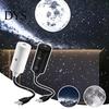 Decorative Projection Light USB Projector Lamp with 2 Films, Moon & Milky Way LED Adjustable Light, 360 Degrees Rotating for Car, Bedroom Ceiling
