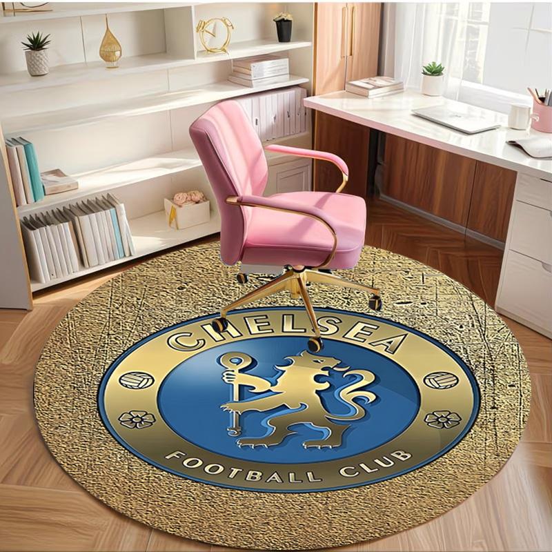 Chelsea F.C Print Round Rug, Washable Floor Carpet, For Entryway Dorm Laundry Room Office Study, Home Decor Birthday Christmas Gift