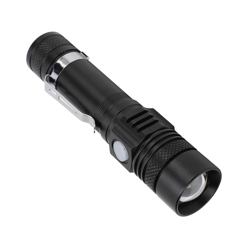 LED Handheld Flashlight USB Charging Portable 3 Gear Adjustment Zoomable Small Flashlight for Camping