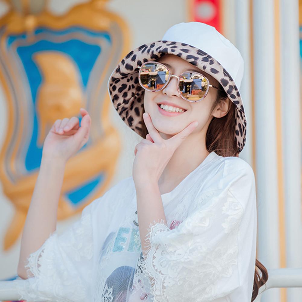 Summer Leopard Printing Double Sided Sunscreen Bucket Hat