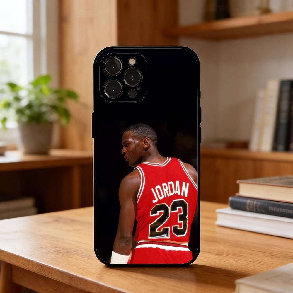Cool and Classic J-Jordan Phone Case For iPhone17 16 15 14 13 12 11 Pro Max Plus,5G Soft Black Case