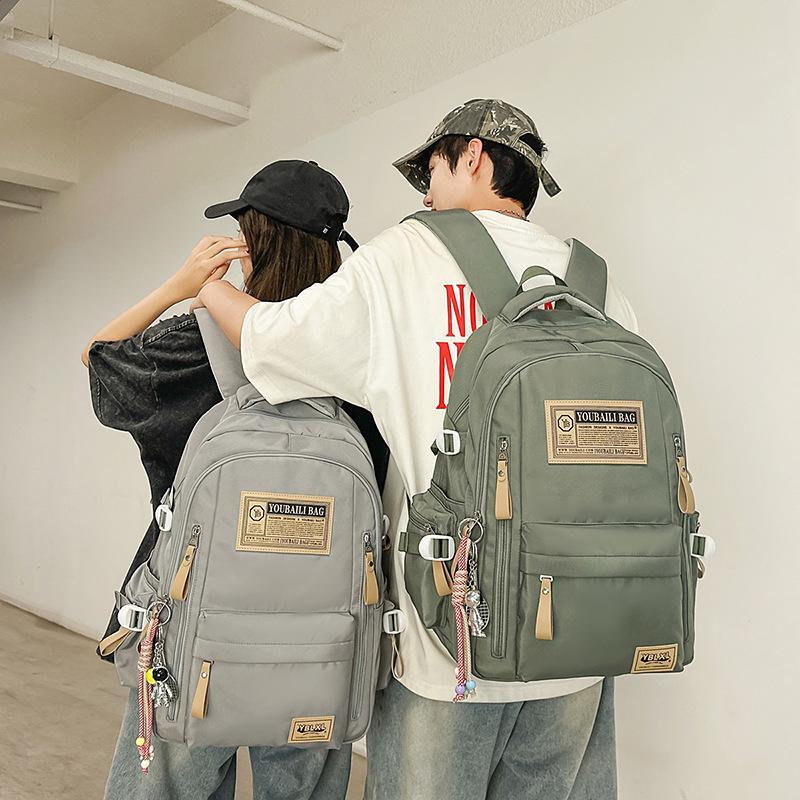 Schoolbag schoolbag junior high school girl student backpack high school student travel backpack large capacity nylon backpack male wholesale