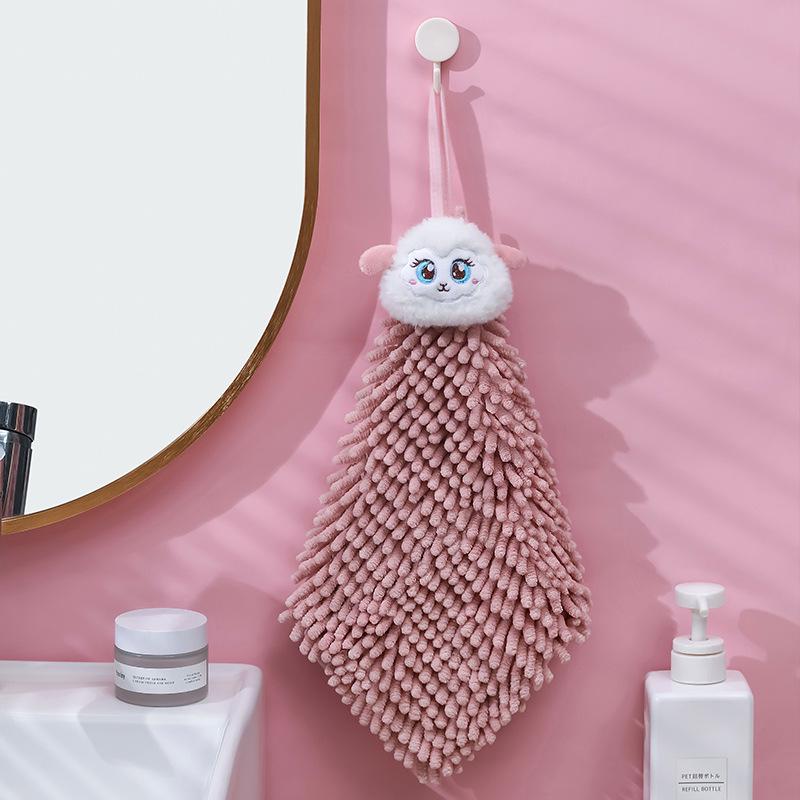 Chenille Cartoon Japanese Kids' Hand Towel - Absorbent & Cute for Kitchen & Bathroom