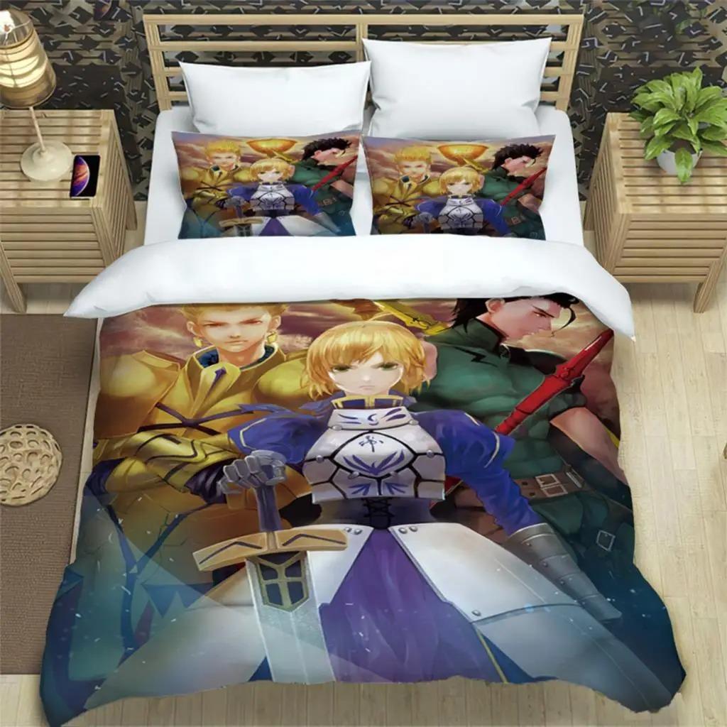 Fate EXTRA Duvet Cover Pillowcase Fate Stay Night Bedding Set Adult Boy Girl Bedroom Decoration Tohsaka Rin Single Double Size
