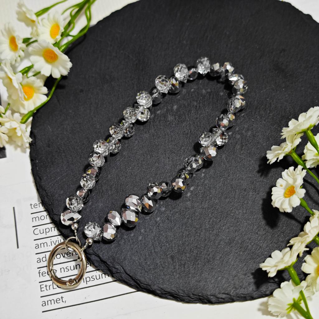 Teardrop Crystal Beaded Mobile Phone Lanyard Pendant Case Keychain Pendant Earphone Accessories Chain Light Luxury Jewelry New