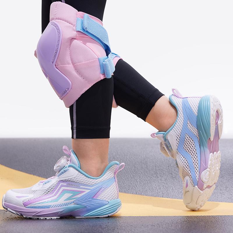 Anta PU Balance Bike Anti-Kick Shock Absorption Low-Top Childrens Running Shoes Kids running shoes White Purple 322329961-1