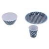 12Pcs/Set Dark Blue Dot Dinnerware Household Cup Salad Bowl Plate for Home Restaurant