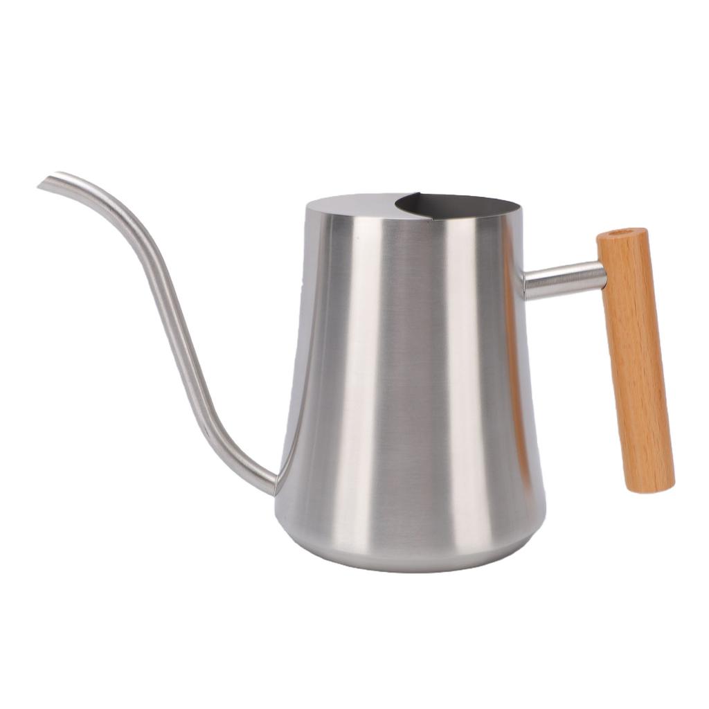 Indoor Watering Can 1L with Long Spout Wood Handle Metal Small Water Can Pot for House Bonsai Plants Garden Flower