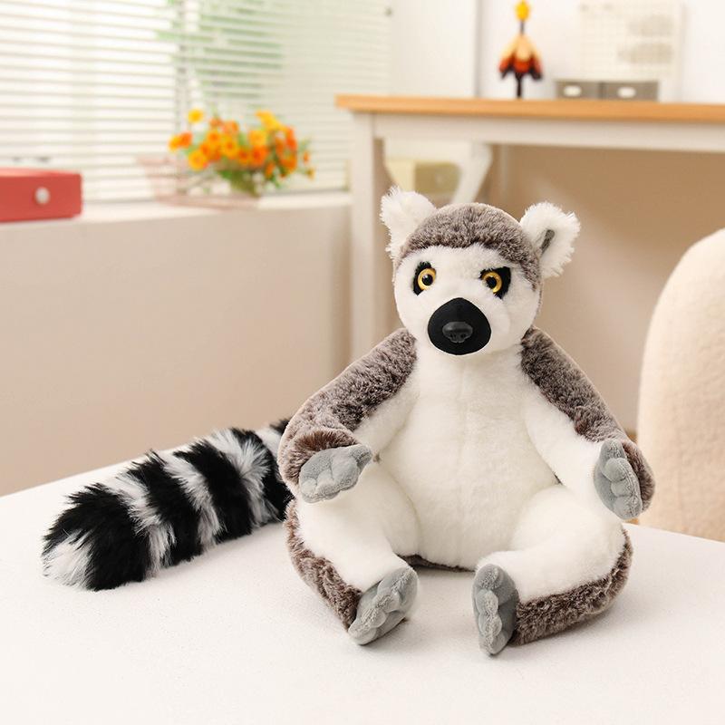 Entzückendes realistisches Lemuren-Stofftier Kuscheltier sitzend Zoo Souvenir Geschenk für Kinder Geburtstag