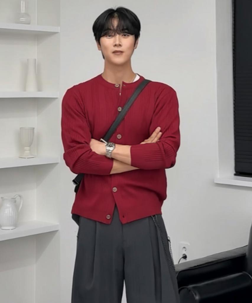 Nodu Nose Ribbed Round Soft Cardigan [2 Colors]