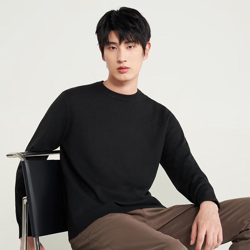 Jingdong Jingzao Men's Wool Blend Crew Neck Sweater