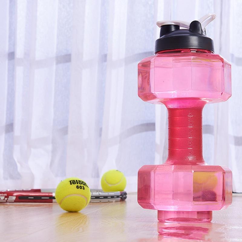 2.2L Sports Dumbbell Shaped Kettle Sport Water Bottle Outdoor Indoor Fitness Cycling Water Bottle Camping Cold Water Bottle