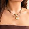Bohemian Multilayer Handmade Beads Chain Fashion Necklaces Oil Heart Cross Pendant Jewelry For Women Accessories X0189