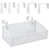 Hanging Floating Shelves - Metal Mesh Cubicle Storage Organizer with 5 Plastic Hangers (Black)