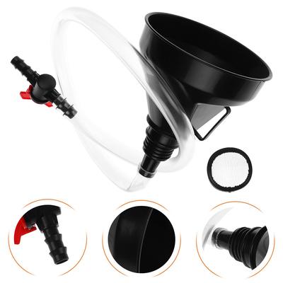 Automotive Oil Funnel Set With Valve Switch Extended Long Hose Wide Opening For Engine Oil Transmission Fluid Coolant Auto Repair Tool
