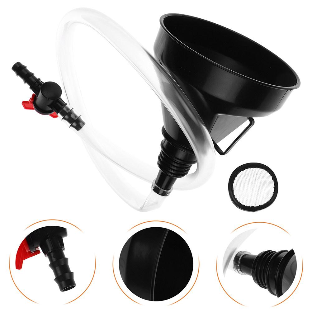 

Automotive Oil Funnel Set With Valve Switch Extended Long Hose Wide Opening For Engine Oil Transmission Fluid Coolant Auto Repair Tool чёрный