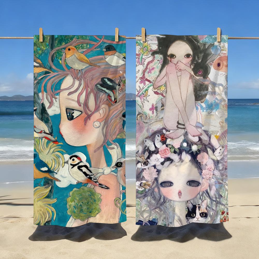 Art Aya T-Takano Towel Sports Quick Dry Travel Camping Gear Sandproof Soft Light Large Beach Towel