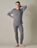 LAPASA Merino Wool Warm Underwear Lightweight Top and Bottom Size Men's (Heather Gray, Set, XL)