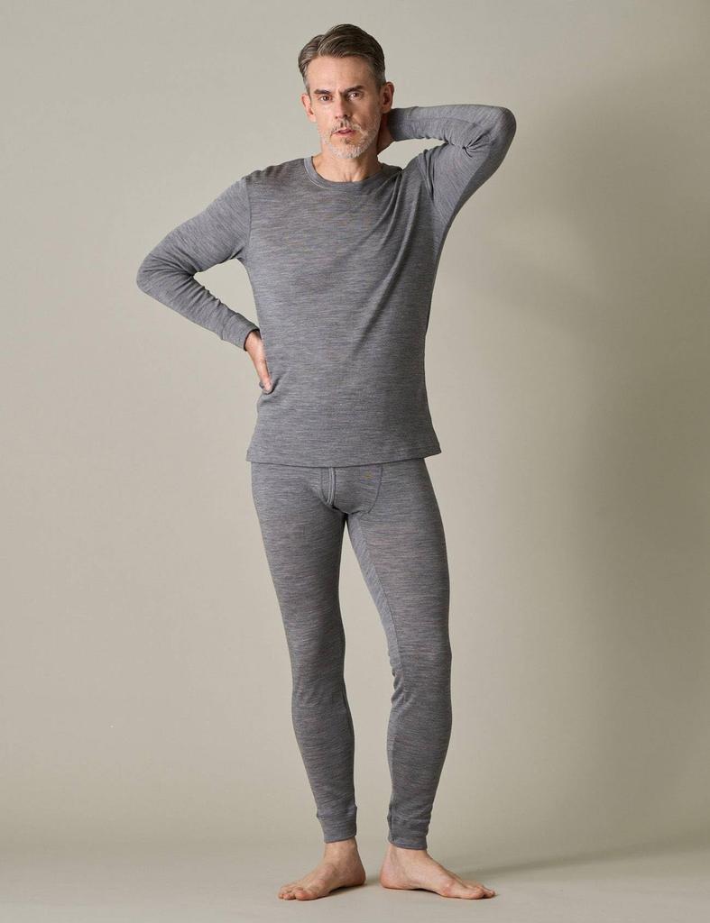 LAPASA Merino Wool Warm Underwear Lightweight Top and Bottom Size Men's (Heather Gray, Set, XL)
