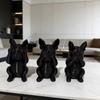 Trzy Mądre Psy Buldog Francuski Statuetka Ozdoba, Słuchaj, Patrz, Mów Mądry Pies Statuetka, Dekoracja Biurka Prezent Dla Miłośników Psów